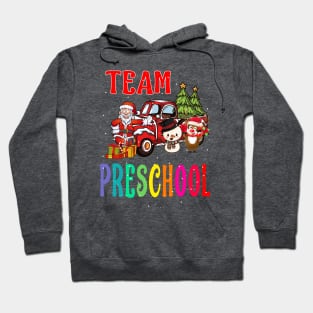 Team Preschool Santa And Reindeer Christmas Hoodie